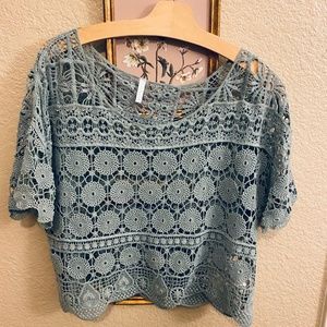 Pink blush crochet top Maternity